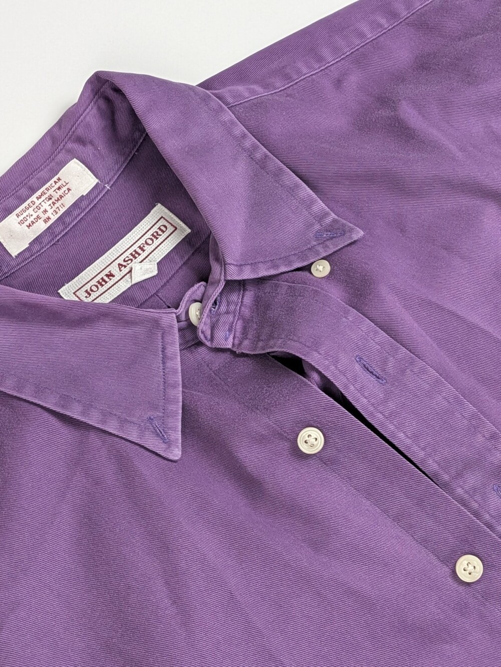 Vintage John Ashford Twill Shirt Purple L Eclectic Grandpa 90s Skate Normcore